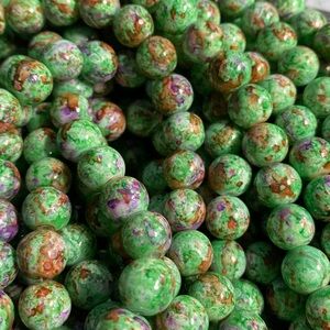 Art Glass Beads: 10mm Strand (80+)